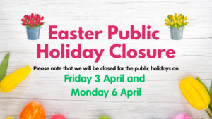 Easter public holiday closure for 2026 - image
